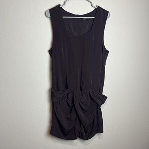 AllSaints Eveline Dress Womens 10 Brown Satin Draped Sheath Mini Sleeveless